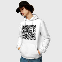 Толстовка-худи хлопковая мужская QR-код Скала Джонсон, цвет: белый — фото 2