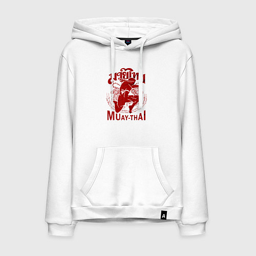 Мужская толстовка-худи Muay Thai Thailand / Белый – фото 1