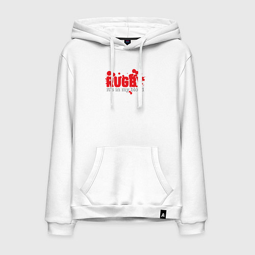 Мужская толстовка-худи Регби в моей крови / Белый – фото 1