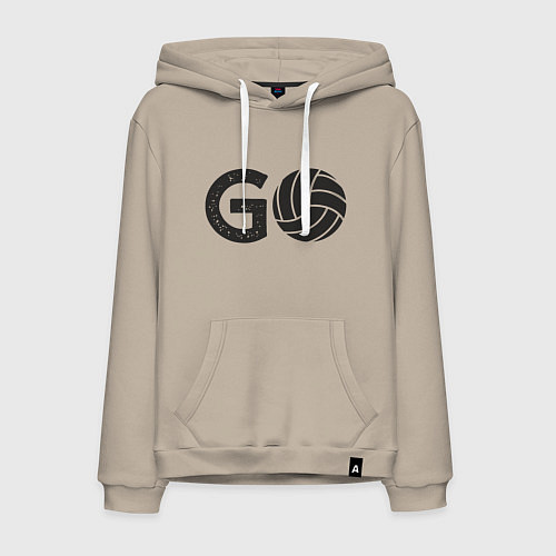 Мужская толстовка-худи Go Volleyball / Миндальный – фото 1