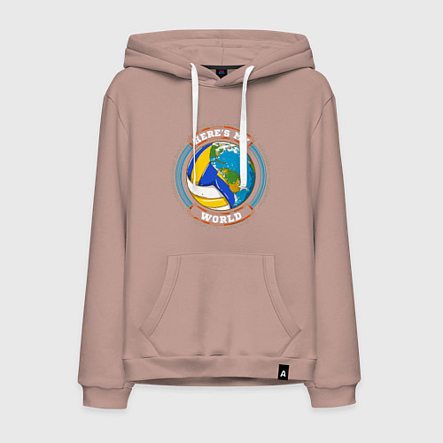 Мужская толстовка-худи World - Volleyball / Пыльно-розовый – фото 1