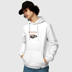 Толстовка-худи хлопковая мужская Ауди Автоспорт, цвет: белый — фото 2