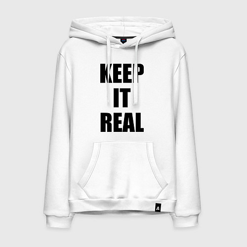 Мужская толстовка-худи Keep it real / Белый – фото 1