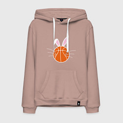 Толстовка-худи хлопковая мужская Basketball Bunny, цвет: пыльно-розовый