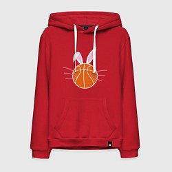 Толстовка-худи хлопковая мужская Basketball Bunny, цвет: красный