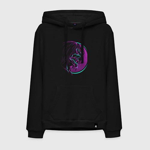 Мужская толстовка-худи Кричащий Эрен атака титанов / Черный – фото 1