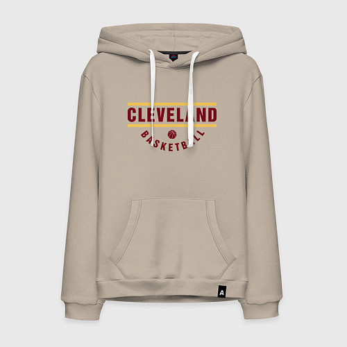 Мужская толстовка-худи Cleveland - Basketball / Миндальный – фото 1