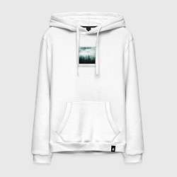 Толстовка-худи хлопковая мужская НЛО в Деревьях, цвет: белый