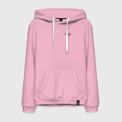 Толстовка-худи хлопковая мужская Noize mc нойз мс logo, цвет: светло-розовый