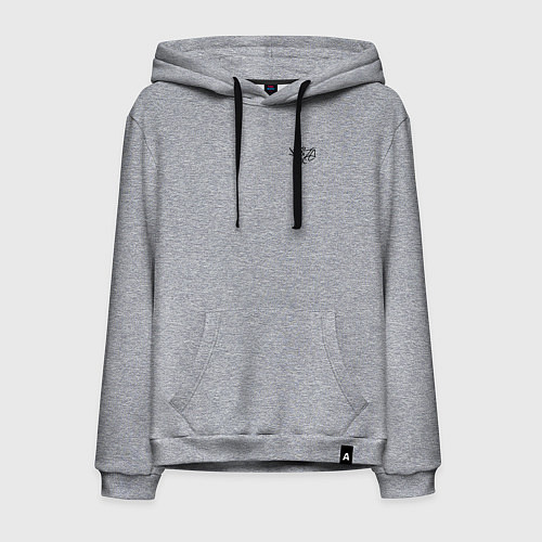 Мужская толстовка-худи Noize mc нойз мс logo / Меланж – фото 1