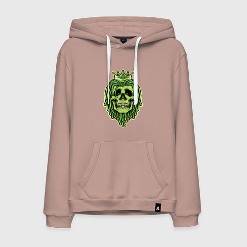 Мужская толстовка-худи Green Skull / Пыльно-розовый – фото 1