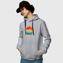 Толстовка-худи хлопковая мужская Я люблю лошадей, собак и возможно троих людей, цвет: меланж — фото 2