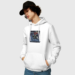 Толстовка-худи хлопковая мужская Saxon, цвет: белый — фото 2