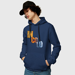 Толстовка-худи хлопковая мужская Логотип группы IN COLD, цвет: тёмно-синий — фото 2