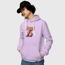 Толстовка-худи хлопковая мужская Lakers Лейкерс Коби Брайант, цвет: лаванда — фото 2