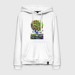 Толстовка-худи хлопковая мужская Crazy Dave plants, цвет: белый