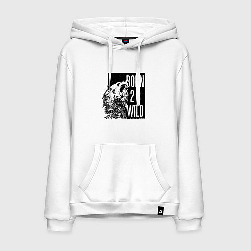 Мужская толстовка-худи Born To Be Wild Рождён быть диким / Белый – фото 1