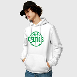 Толстовка-худи хлопковая мужская Celtics Baller, цвет: белый — фото 2