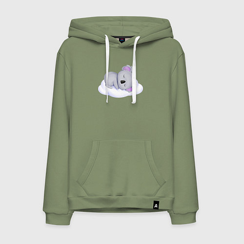 Мужская толстовка-худи Милая Коала Спит На Облачке / Авокадо – фото 1
