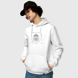 Толстовка-худи хлопковая мужская Лого PSG в сердечке, цвет: белый — фото 2