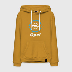 Толстовка-худи хлопковая мужская Opel в стиле Top Gear, цвет: горчичный