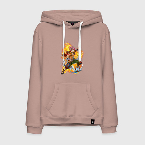 Мужская толстовка-худи Нацу Драгнил и Хеппи / Пыльно-розовый – фото 1