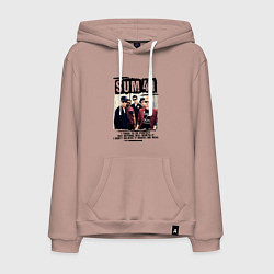 Толстовка-худи хлопковая мужская SUM 41 PIECES, цвет: пыльно-розовый