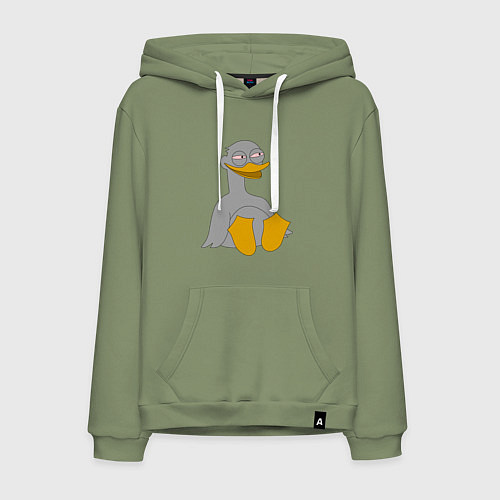 Мужская толстовка-худи Два весёлых гуся СЕРЫЙ / Авокадо – фото 1