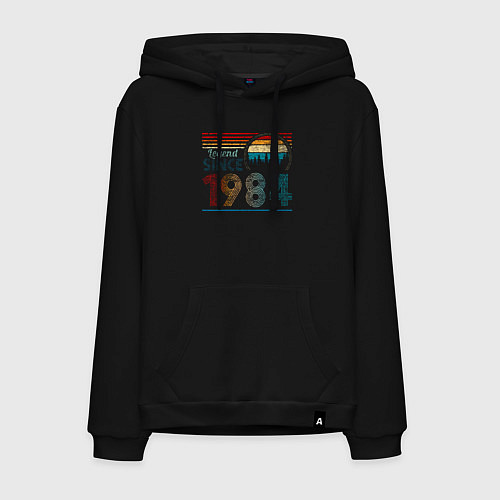 Мужская толстовка-худи Легенда с 1984 года / Черный – фото 1
