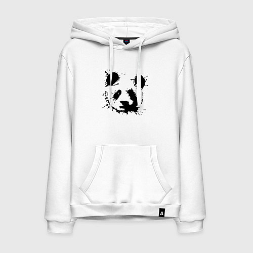 Мужская толстовка-худи Прикольный панда - клякса / Белый – фото 1