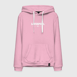 Толстовка-худи хлопковая мужская Liverpool football club классика, цвет: светло-розовый