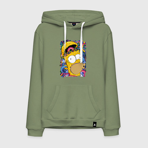 Мужская толстовка-худи Мозг Гомера Симпсона - постер / Авокадо – фото 1