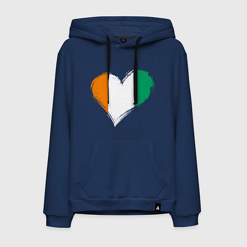 Мужская толстовка-худи Сердце - Ирландия / Тёмно-синий – фото 1