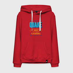 Толстовка-худи хлопковая мужская Игра Quake pro gaming, цвет: красный