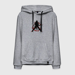 Толстовка-худи хлопковая мужская Анархия панк, цвет: меланж