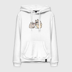 Толстовка-худи хлопковая мужская Малыш иноске, цвет: белый