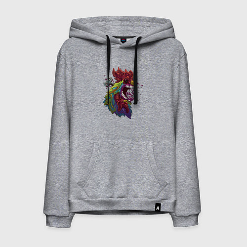 Мужская толстовка-худи Заведённый петух / Меланж – фото 1