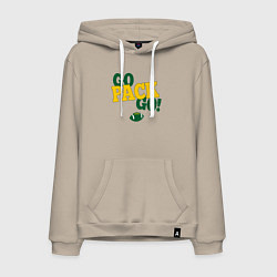 Толстовка-худи хлопковая мужская GO Pack GO! ВПЕРЕД! американский футбол, цвет: миндальный