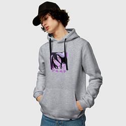 Толстовка-худи хлопковая мужская Милая Альбедо, цвет: меланж — фото 2