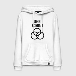 Толстовка-худи хлопковая мужская John Bonham - Led Zeppelin - legend, цвет: белый