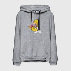 Мужская толстовка-худи Гомер Симпсон нацелился на пончик