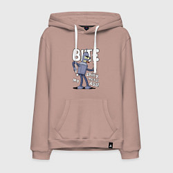 Толстовка-худи хлопковая мужская Bender shiny ass, цвет: пыльно-розовый
