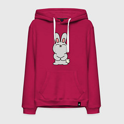 Толстовка-худи хлопковая мужская Cute Rabbit, цвет: маджента