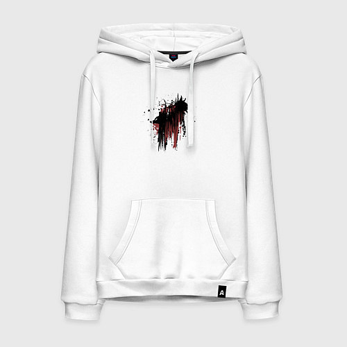 Мужская толстовка-худи Чернильные лисы / Белый – фото 1