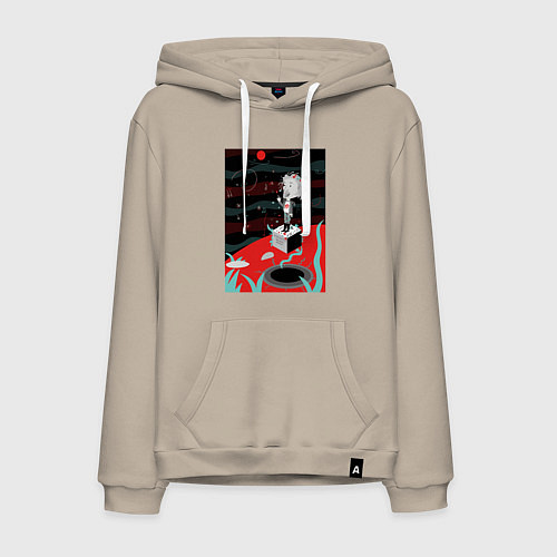 Мужская толстовка-худи Эйнштейн Рок-звезда / Миндальный – фото 1