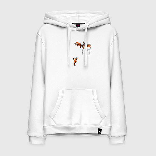Мужская толстовка-худи Красные панды в кармане / Белый – фото 1