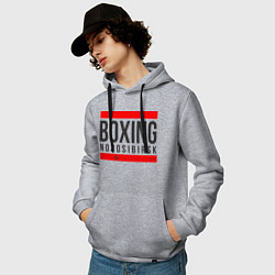 Толстовка-худи хлопковая мужская Novosibirsk boxing team, цвет: меланж — фото 2