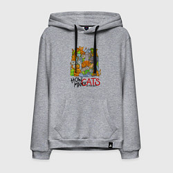Толстовка-худи хлопковая мужская Сколько котов вы видите?, цвет: меланж
