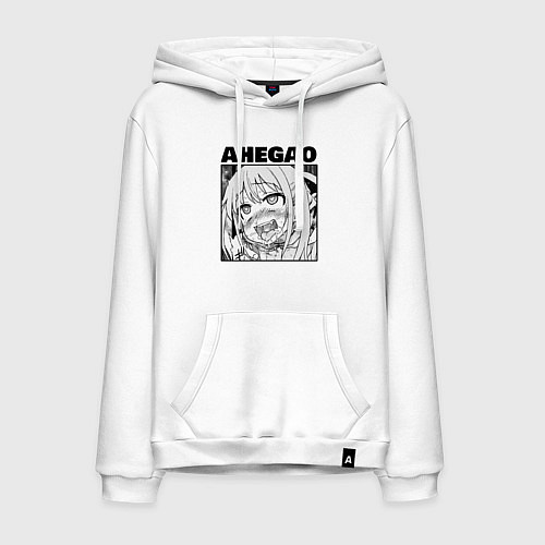 Мужская толстовка-худи Ахегао - девушка / Белый – фото 1