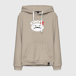 Толстовка-худи хлопковая мужская Onyx logo white, цвет: миндальный